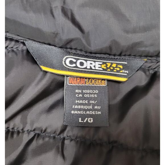 Mercedes Benz Quilted Vest Windbreaker Mens L Mock Neck Full Zip Black Core 365 - Picture 9 of 9